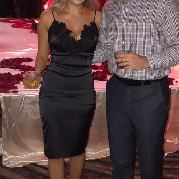 missguided black satin dress